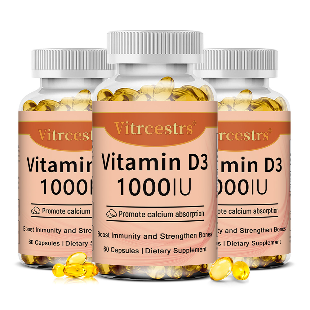 Health Wellness Vitamins - Vitamine D3 1000 IE capsules, ondersteunt