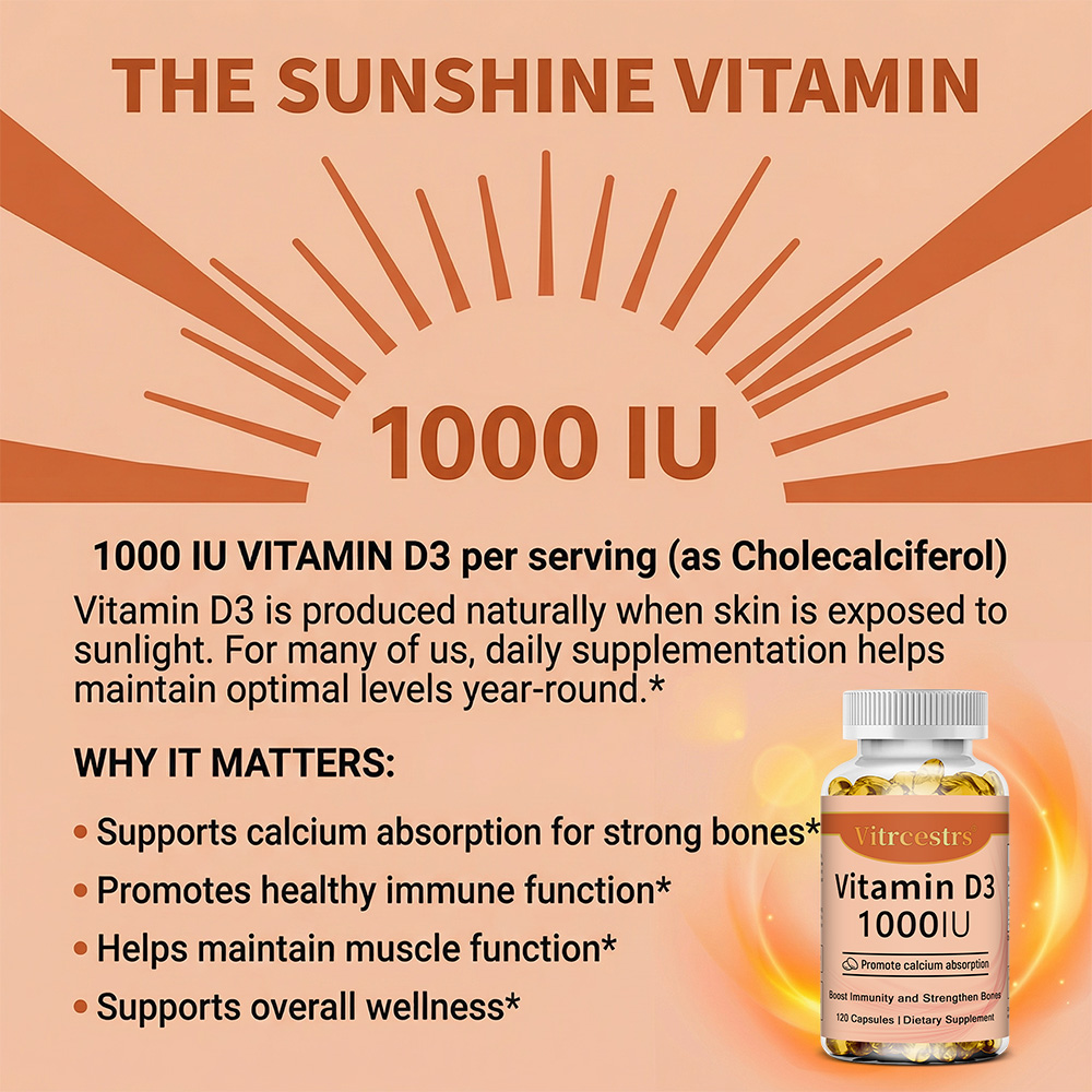 Vitamine D3 1000 IE capsules,  - Health Wellness Vitamins recensie en prijs