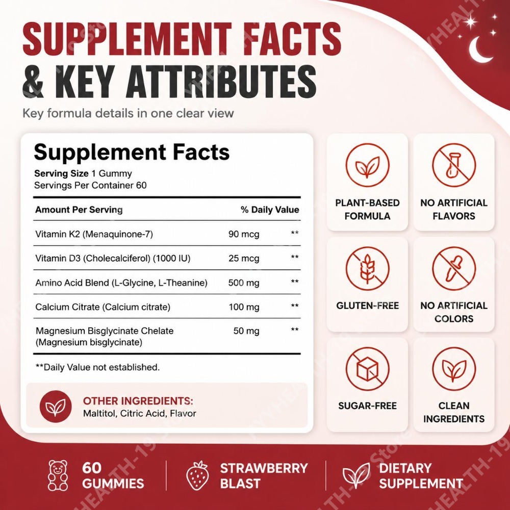 Voedingsgummies met vitamine K - Health Wellness Vitamins recensie en prijs